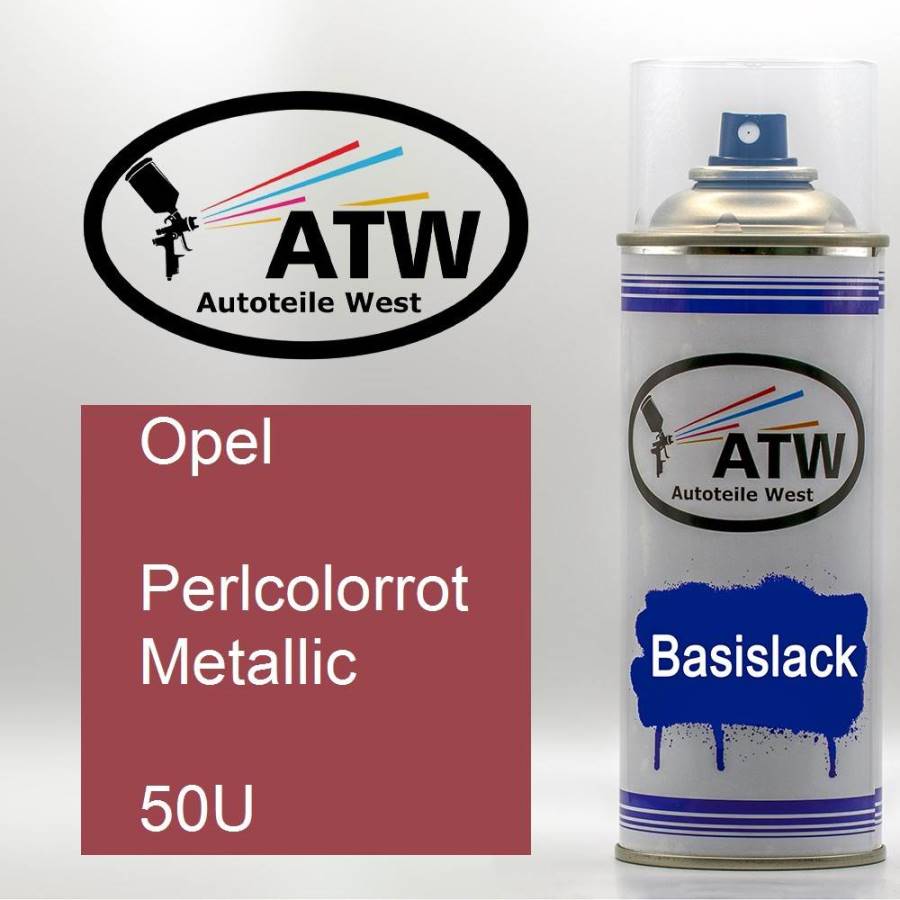 Opel, Perlcolorrot Metallic, 50U: 400ml Sprühdose, von ATW Autoteile West.